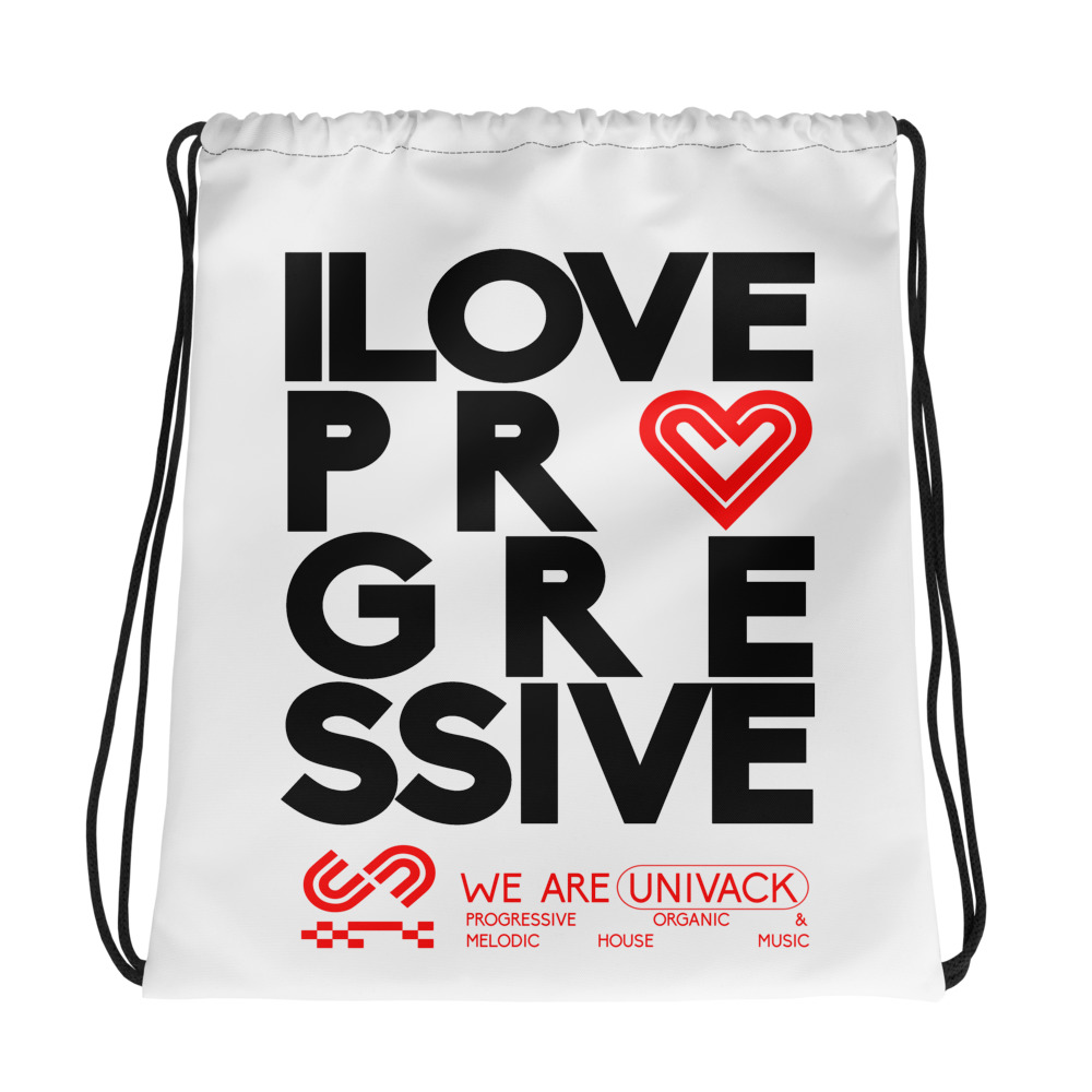 Drawstring Bag - Univack 'I Love Progressive' (White)
