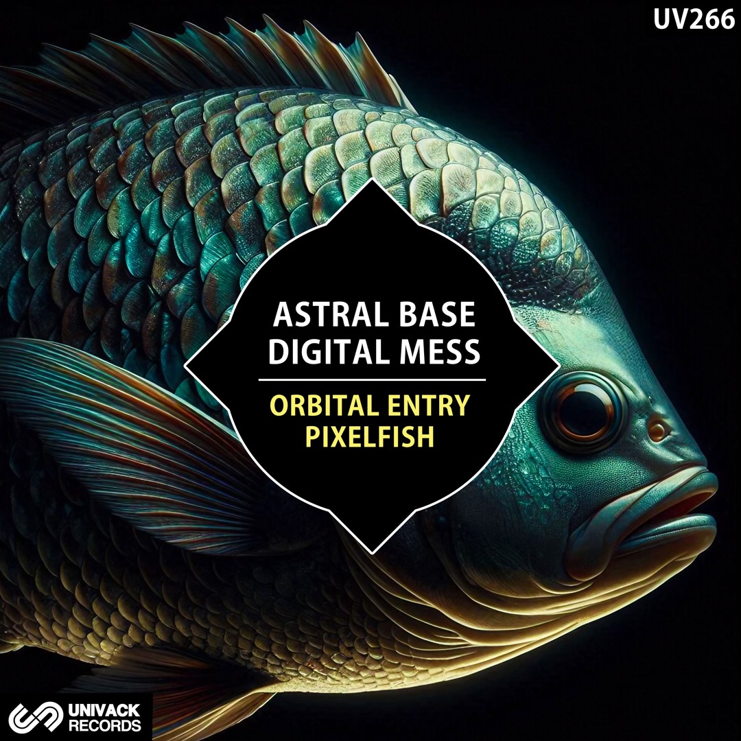Astral Base, Digital Mess - Orbital Entry / Pixelfish EP artwork - Univack Records