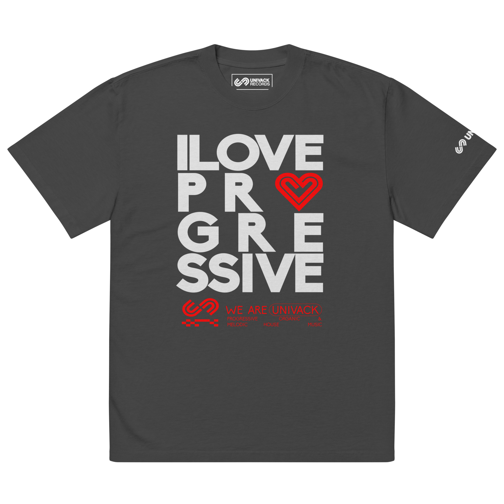 Oversized T-shirt - Univack 'I Love Progressive' (Faded Multiple Colors)